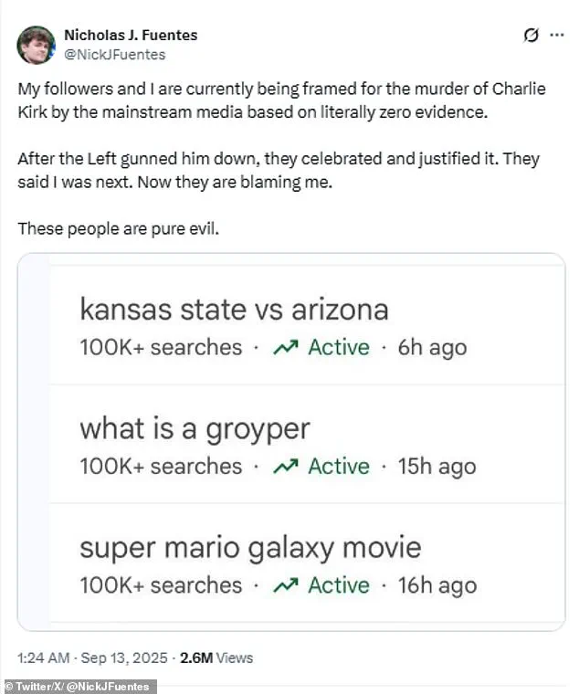 Nick Fuentes Denies Involvement in Charlie Kirk's Death, Claims Followers Are 'Being Framed'