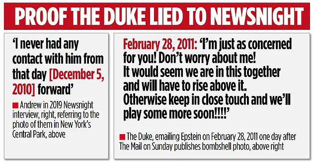 Prince Andrew's Leaked Email Reveals 'In This Together' Pact with Epstein, Contradicting Previous Claims of No Contact Amid 2010 Scandal