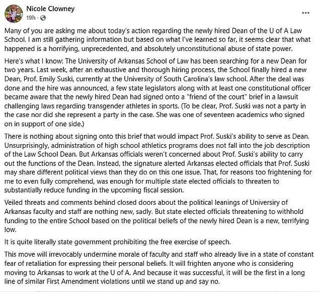University of Arkansas Rescinds Job Offer to Prominent Legal Scholar Amid Controversy