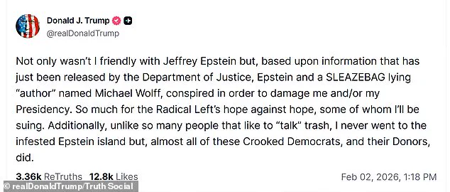 Trump Launches Legal Threats Amid Epstein Files, Accuses DOJ of Bias