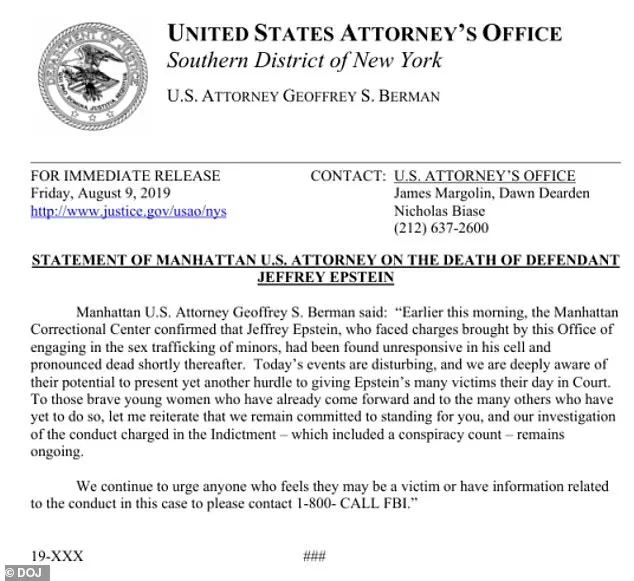 Classified Documents Reveal Discrepancy in Jeffrey Epstein's Death Timeline, Contradicting Official Records