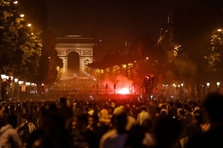 French police detain 416 people after PSG Champions League riot.